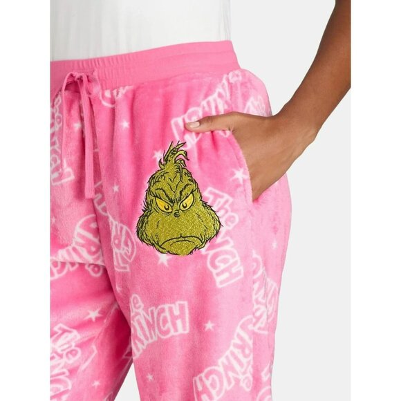 The Grinch Womens Plush Wooby Jogger Pink Large 12-14 - Picture 4 of 11